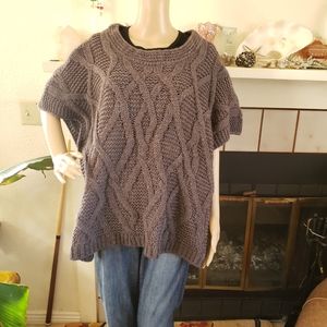 Italian Wool Alpaca Blend Poncho Sweater Sz S M